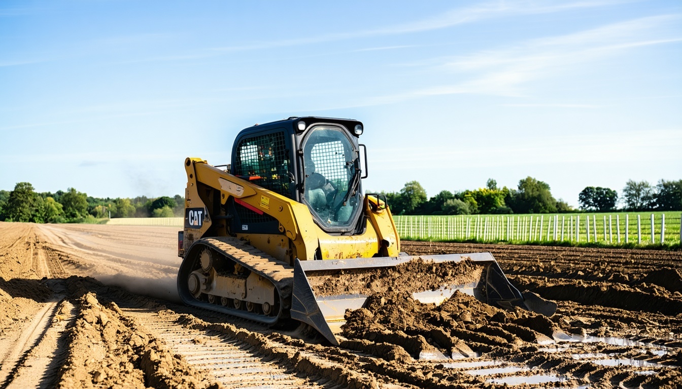 Skid steer clearing land
