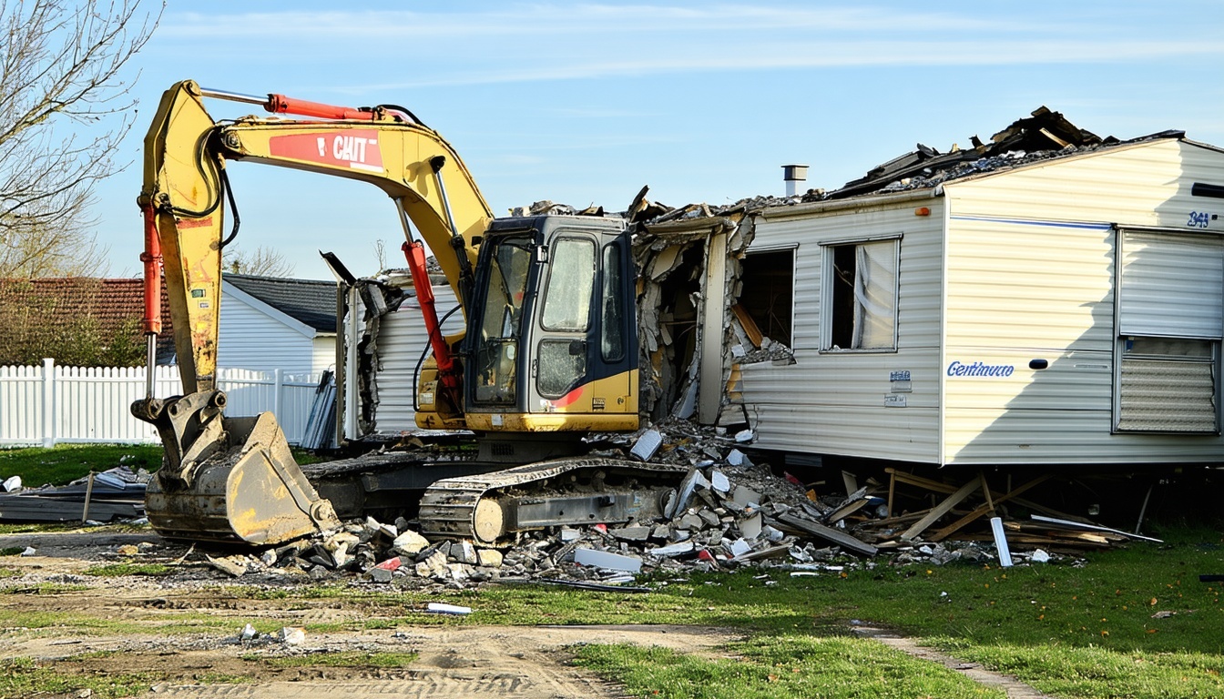 Demolition of a mobile home